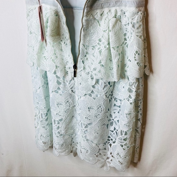 NWT Ted Baker lace peplum dress mint white 2 6 Medium free shipping designer - Picture 12 of 15